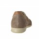 Men's laced casual shoe grey and beige suede and sand-colored leather and fabric - Available sizes:  46
