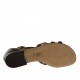 Chaussure ouvert avec courroie en cuir noir talon 1 - Pointures disponibles:  32