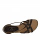 Chaussure ouvert avec courroie en cuir noir talon 1 - Pointures disponibles:  32