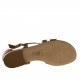 Scarpa aperta con cinturino in pelle color cuoio tacco 1 - Misure disponibili: 31