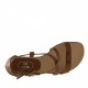 Scarpa aperta con cinturino in pelle color cuoio tacco 1 - Misure disponibili: 31