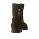 Woman's ankle boot with zipper and buckle in green suede heel 2 - Available sizes:  32