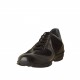 Zapato deportivo con cordones para hombre en piel y gamuza de color negro y piel de color gris metalizado - Tallas disponibles:  47