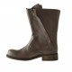 Woman's ankle boot with two zippers in grey leather heel 3 - Available sizes:  32