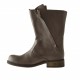 Stivaletto da donna con due cerniere in pelle colore grigio tacco 3 -  