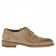 Zapato derby para hombre con cordones y puntera floreal en piel beis - Tallas disponibles:  46, 50