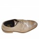 Chaussure derby à lacets et bout droit fleuri pour hommes en cuir beige - Pointures disponibles:  46, 50