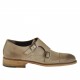 Chaussure élégant pour hommes avec deux boucles et bout droit en cuir beige - Pointures disponibles:  49, 50