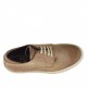 Chaussure sportif à lacets pour hommes en cuir imprimé tressé beige terre  - Pointures disponibles:  36