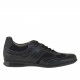 Chaussure sportif à lacets pour hommes en daim et cuir noir - Pointures disponibles:  47