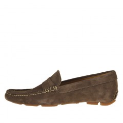 Mocasin para hombres en gamuza marron - Tallas disponibles:  52 2