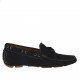 Men's laced car shoe in black suede - Available sizes:  52