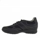 Zapato deportivo con cordones para hombre en piel y gamuza de color negro - Tallas disponibles:  36