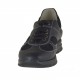 Zapato deportivo con cordones para hombre en piel y gamuza de color negro - Tallas disponibles:  36