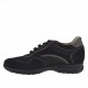 Zapato deportivo con cordones para hombre en gamuza y tejido negro y piel gris pardo - Tallas disponibles:  36