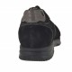 Chaussure sportif à lacets en daim et tissu noir et cuir taupe - Pointures disponibles:  36