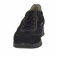 Men's sports lace-up shoe in black suede and fabric and taupe leather - Available sizes:  36