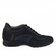 Zapato deportivo con cordones para hombre en gamuza y tela de color azul oscuro - Tallas disponibles:  36, 37