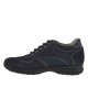 Zapato deportivo con cordones para hombre en gamuza y tela de color azul oscuro - Tallas disponibles:  36
