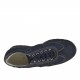 Men's sports lace-up shoe in dark blue suede and fabric - Available sizes:  36, 37