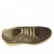 Chaussure sportif avec lacets en cuir nabuk, cuir et tissu taupe - Pointures disponibles:  36