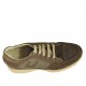 Men's sports lace-up shoe in taupe nubuck leather, leather and fabric - Available sizes:  36