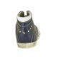 Knöchelhohe sportliche Herrenschuhe mit Schnürsenkeln aus dunkelblauem und weissem Leder  - Verfügbare Größen:  36, 46