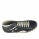Zapato deportivo alto al tobillo con cordones para hombre en piel azul oscuro y blanco - Tallas disponibles:  36
