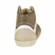 Men's sports shoe with laces in taupe and white leather - Available sizes:  36, 47