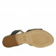 Sandalo da donna con cinturino alla caviglia e strass in pelle color avio tacco 1 - Misure disponibili: 32