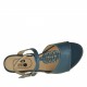 Sandalo da donna con cinturino alla caviglia e strass in pelle color avio tacco 1 - Misure disponibili: 32