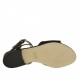 Sandale avec courroie sur la cheville et strass en cuir verni noir talon 1 - Pointures disponibles:  32