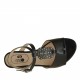 Woman's sandal with anklestrap and rhinestones in black patent leather heel 1 - Available sizes:  32