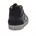 Chaussure pour femmes avec lacets en cuir et daim noir et cuir argent talon compensé 2 - Pointures disponibles:  32