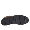 Chaussure sportif à lacets pour hommes en daim et nubuck gris et taupe - Pointures disponibles:  37