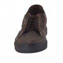 Chaussures fermées sportive avec lacets élégants en cuir antique brun foncé - Pointures disponibles:  51