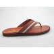 Men's flip-flop mules in beige and tan-colored leather - Available sizes:  47