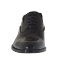 Zapato oxford elegante para hombre con cordones en charol de color negro - Tallas disponibles:  36, 48, 50