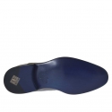 Elegante zapato para hombre con cordones opcionales en piel y charol de color azul oscuro - Tallas disponibles:  50