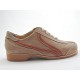 Men's sports shoe with laces in beige suede and tan-colored leather  - Available sizes:  36, 49, 50