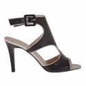 Sandale pour femmes avec courrie en cuir noir et beige talon 9 - Pointures disponibles:  42