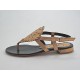 Sandale entredoigt en cuir or talon 1 - Pointures disponibles:  32