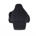 Escarpin ouvert pour femmes avec elastique et cercle métallique en tissu noir talon compensé 3 - Pointures disponibles:  31