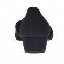 Woman's open shoe with elastic band and metallic ring in black fabric heel 3 - Available sizes:  31