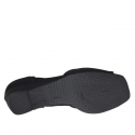 Woman's open shoe with elastic band and metallic ring in black fabric heel 3 - Available sizes:  31