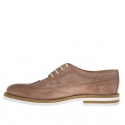 Chaussure derby pour hommes avec lacets et bout Brogue en cuir antique taupe - Pointures disponibles:  46, 47