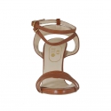 Sandalia para mujer con cinturones al tobillo en piel cognac tacon 9 - Tallas disponibles:  42