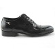 Chaussure richelieu à lacets et bout droit pour hommes en cuir verni noir - Pointures disponibles:  49, 51