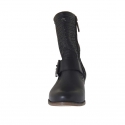 Woman's boot with buckle in black pierced leather  - Available sizes:  32