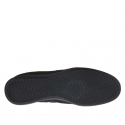 Zapato deportivo con cordones para hombre en nobuk, piel y tejido negro - Tallas disponibles:  46
